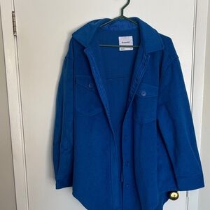 Blue Button-Up shacket size large